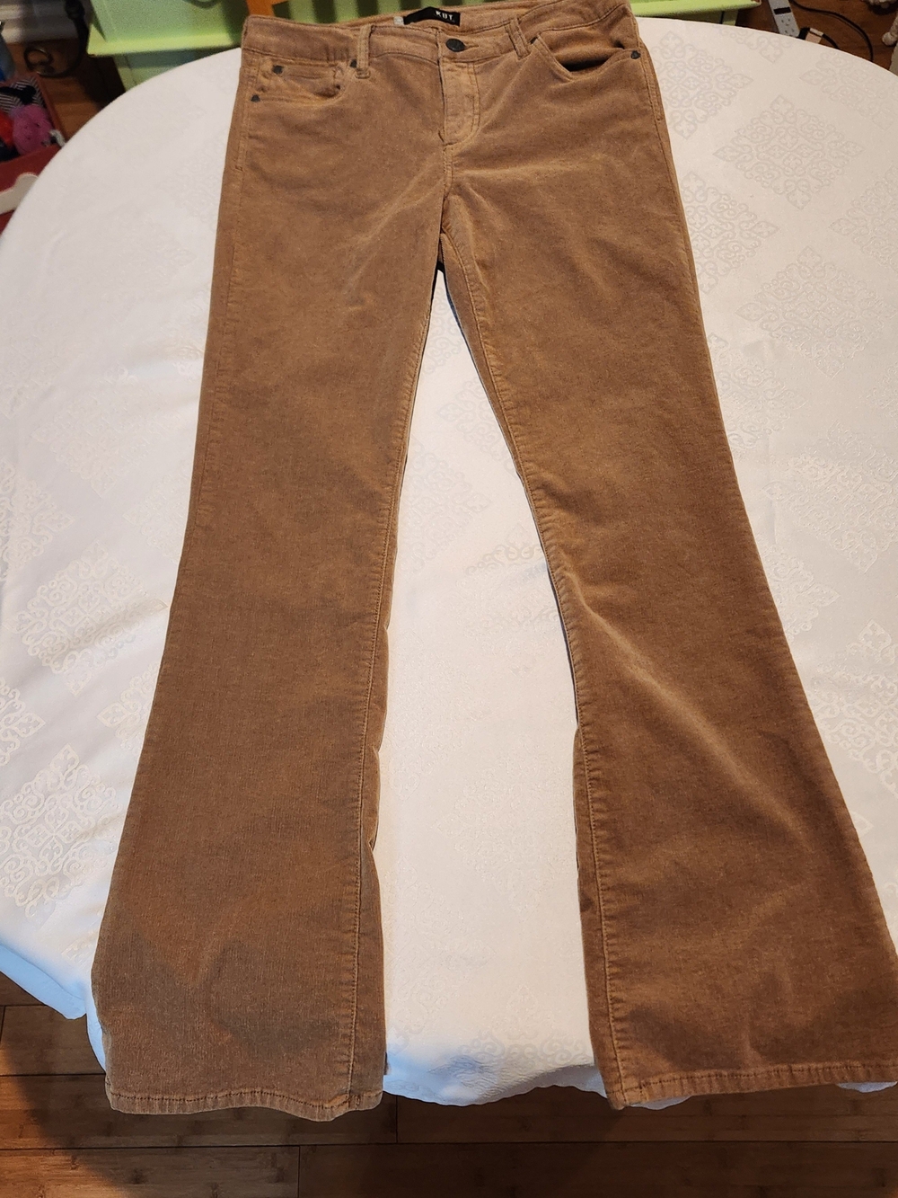 Kut from the Kloth Tan Corduroy Flare Pants
